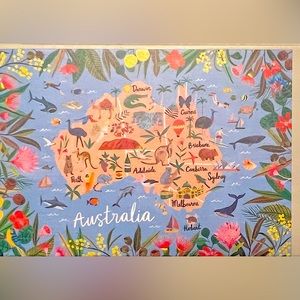 Australia Map by artist Miranda Sofroniou 1000 Piece Puzzle Journey of Something